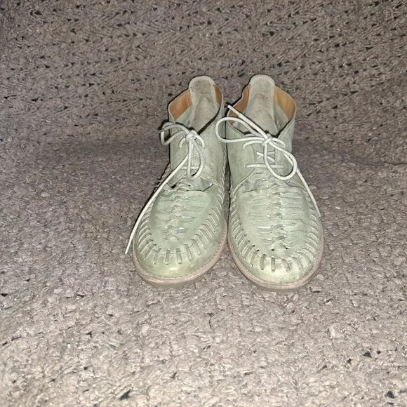 OFFICE London-Sage Green Nubuck Fisherman/Ghillie Sandals-Sz 40-Excellent - Picture 3 of 8